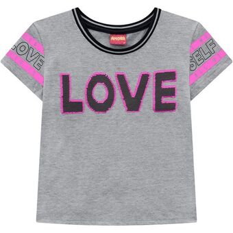 C&A Blusa teen feminina amora meia malha cinza oferta