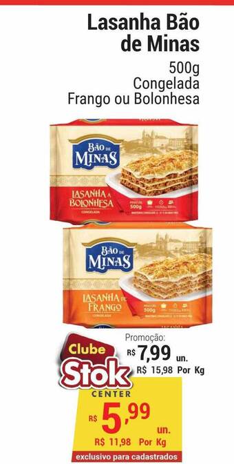 Stok Center Lasanha Bão De Minas oferta