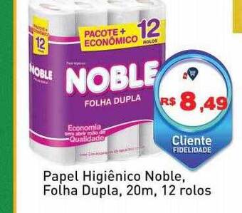 Tonin Superatacado Papel Higiênico Noble Folha Dupla 20m 12 Rolos oferta