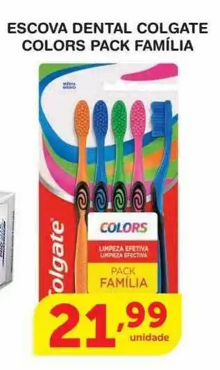 Roldão Escova Dental Colgate Colors Pack Família oferta