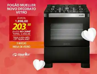 Fogao Mueller Novo Decorato Vetro