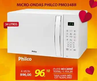 Lojas Cem Micro Ondas Philco PMO34BB oferta