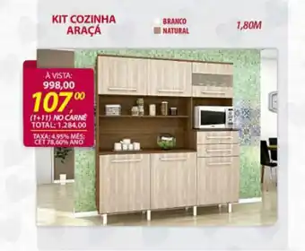 Lojas Cem Kit Cozinha Araca 1.80m oferta