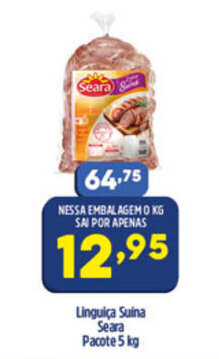 Arena Atacado Linguica Suina Seara pacote 5kg oferta