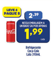 Arena Atacado Refrigerante Coca Cola lata 310ml oferta