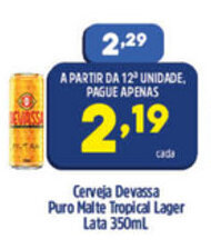Arena Atacado Cerveja Devassa Puro Malte Tropical Lager lata 350ml oferta