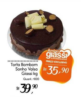 Giassi Supermercados Torta Bombom Sonho Valsa Giassi oferta