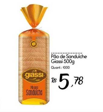 Giassi Supermercados Pão De Sanduíche Giassi oferta