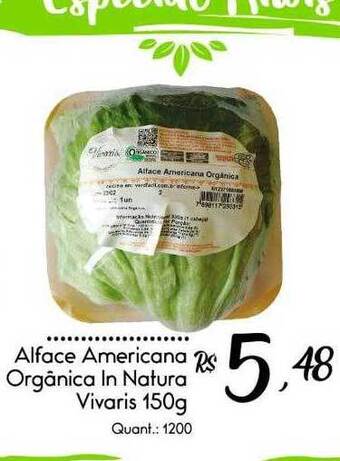 Giassi Supermercados Alface Americana Orgânica In Natura Vivaris oferta