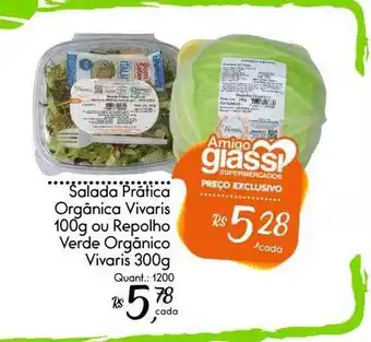 Giassi Supermercados Salada Prática Orgânica Vavaris Ou Repolho Verde Orgânico Vivaris oferta