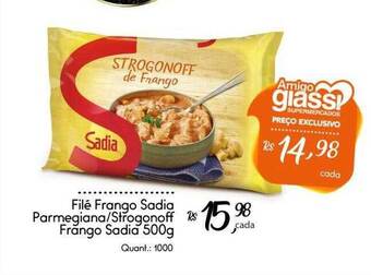 Giassi Supermercados Filé Frango Sadia Parmegiana Strogonoff Frango Sadia oferta