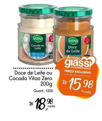 Giassi Supermercados Doce De Leite Ou Cocada Vitao Zero oferta