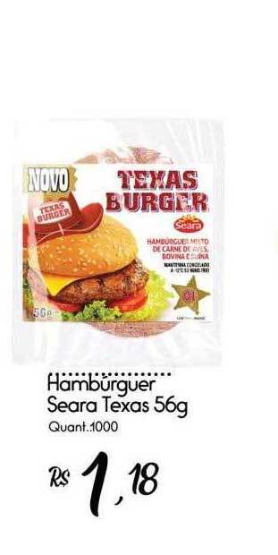 Giassi Supermercados Hamburguer Seara Texas oferta