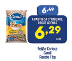 Arena Atacado Feijao Carioca Camil pacote 1kg oferta