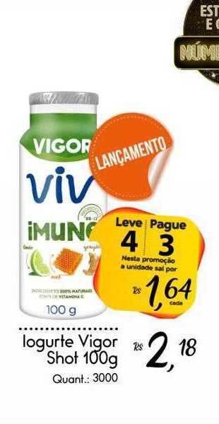 Giassi Supermercados Iogurte Vigor Shot Leve 4 Pague 3 oferta