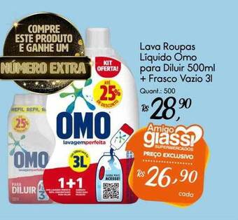 Giassi Supermercados Lava Roupas Liquido Omo Para Diluir + Frasco Vazio oferta