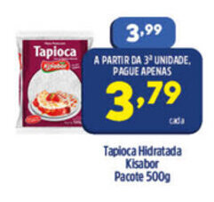 Arena Atacado Tapioca Hidratada Kisabor pacote 500g oferta