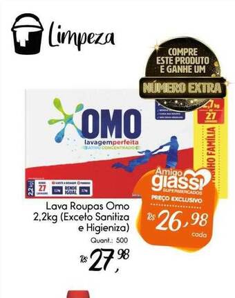 Giassi Supermercados Lava Roupas Omo oferta