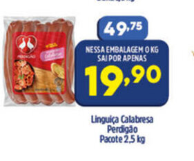 Arena Atacado Linguica Calabresa Perdigao pacote 2.5kg oferta