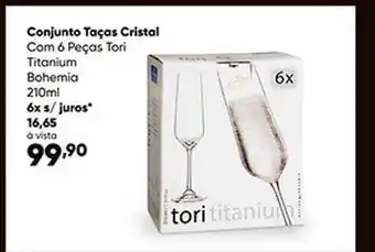 Zaffari Conjunto Taças Cristal Com 6 Peças Tori Titanium Bohemia oferta