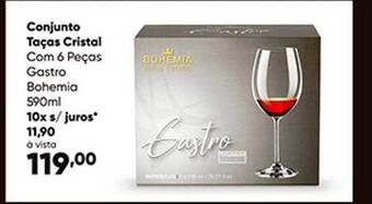 Zaffari Conjunto Taças Cristal Com 6 Peças Gastro Bohemia oferta