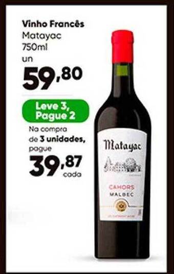 Zaffari Vinho Francês Matayac Leve 3 Pague 2 oferta