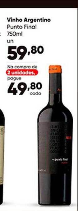 Zaffari Vinho Argentino Punto Final oferta
