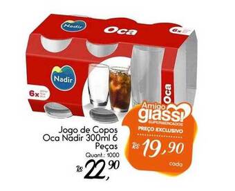 Giassi Supermercados Jogo De Copos Oca Nadir oferta