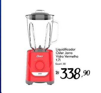 Giassi Supermercados Liquidificador Oster Jarra Vidro Vermelho oferta