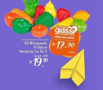 Giassi Supermercados Kit Brinquedo Frutas E Verduras Ta Te Ti oferta