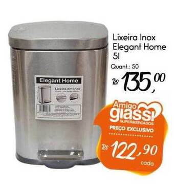 Giassi Supermercados Lixeira Inox Elegant Home 5l oferta