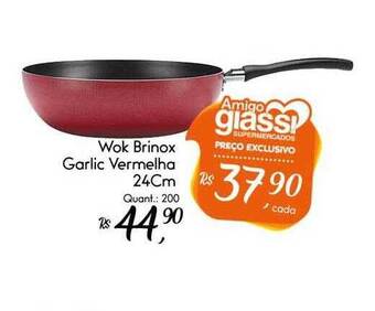 Giassi Supermercados Wok Brinox Garlic Vermelha 24cm oferta