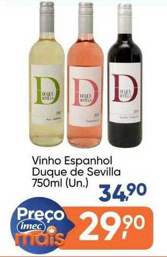 Imec Supermercados Vinho Espanhol Duque De Sevilla oferta