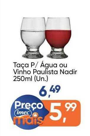 Imec Supermercados Taça P água Ou Vinho Paulista Nadir oferta