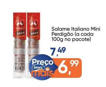 Imec Supermercados Salame Italiano Míni Perdigão oferta
