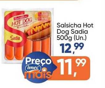 Imec Supermercados Salsicha Hot Dog Sadia oferta