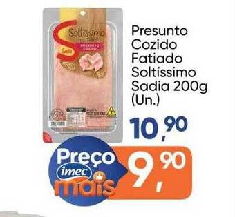 Imec Supermercados Presunto Cozido Fatiado Soltíssimo Sadia oferta