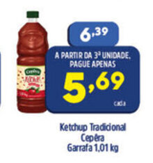 Arena Atacado Ketchup Tradicional Cepera Garrafa 1.01kg oferta