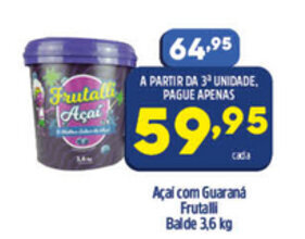 Arena Atacado Acai com Guarana Frutalli balde 3.6kg oferta