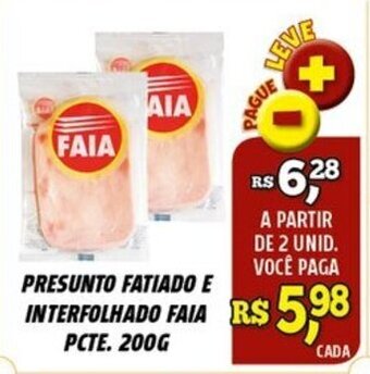 Zattão Supermercado Presunto Fatiado e Interfolhada Faia pcte. 200g oferta