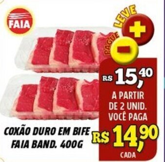 Coxao Duro em Bife Faia band. 400g