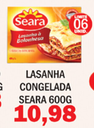 Supermercados Mendonça Lasanha congelada Seara 600g oferta