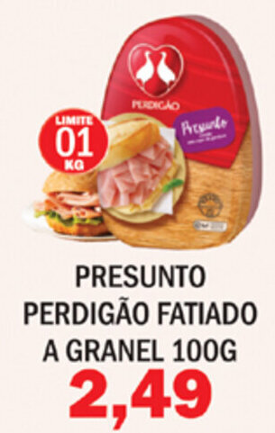 Supermercados Mendonça Presunto Perdigao Fatiado a granel 100g oferta