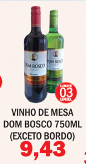 Supermercados Mendonça Vinho de mesa Dom Bosco 750ml oferta