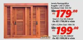 Janela Pantografica Angelin 1.40x1.20m Rondosul