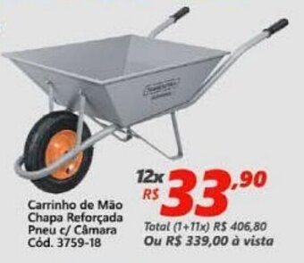 Lojas Becker Carrinho de Mao Chapa Reforcada Pneu c/ Camara oferta