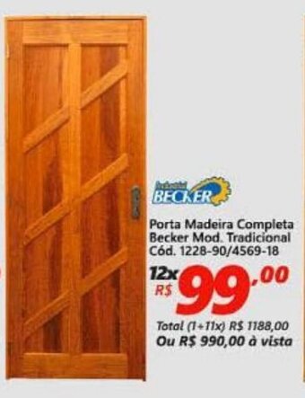Lojas Becker Porta Madeira Completa Becker Mod. Tradicional oferta