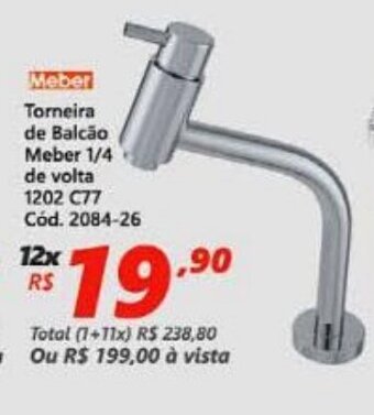 Lojas Becker Torneira de Balcao Meber 1/4 de Volta oferta