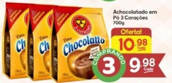 Achocolatado em po 3 Coracoes 700g