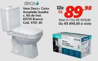 Lojas Becker Vaso Deca + Caixa Acoplada Quadra c. Kit de Inst. KP210 Branco oferta